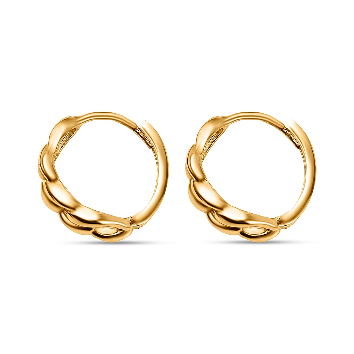 Hatton Garden Closeout - 9K Yellow Gold SOLID Curb Huggy Earrings