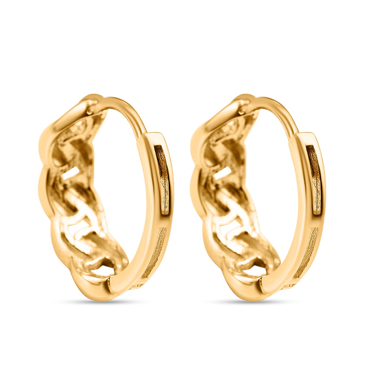 Hatton Garden Closeout - 9K Yellow Gold SOLID Curb Huggy Earrings