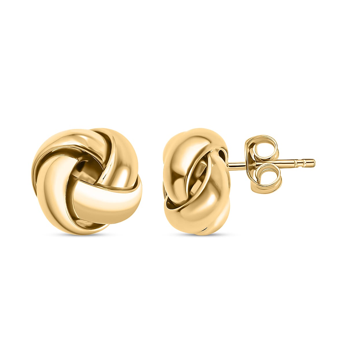 Hatton Garden Closeout - 9K Yellow Gold 4 Way Knot Stud Earrings