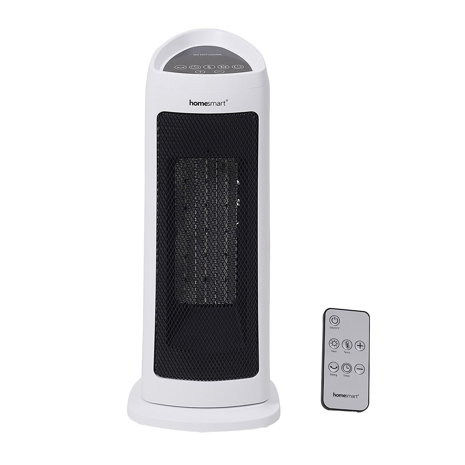 2-in-1 Fan Heater, Adjustable 15-40 Degrees, Timer, Overheat & Tip Over Protection with Remote