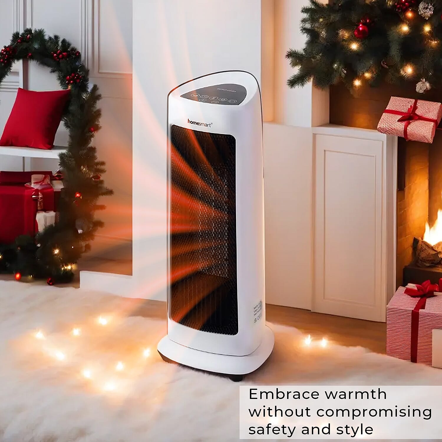 2 in 1 Fan Heater, Adjustable 15-40 Degrees, Timer, Overheat - Tip Over Protection with Remote