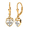 White Diamond Fancy Heart Drop Earring in 18K Vermeil Yellow Gold Sterling Silver 0.08 ct 0.080 Ct.