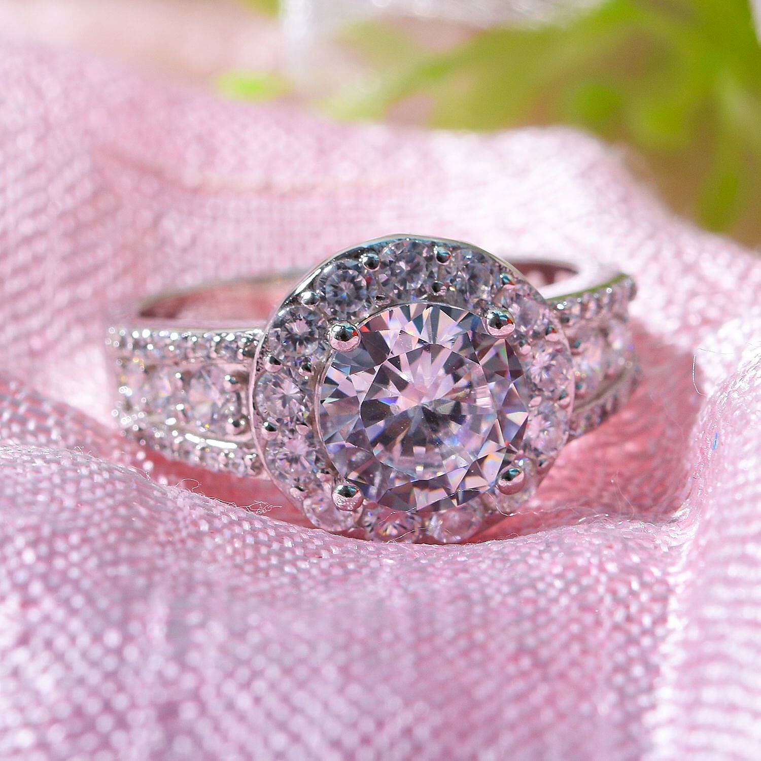 Cubic Zirconia Ring in Rhodium Overlay Sterling Silver 4.77 Ct, Silver Wt 5.00 GM