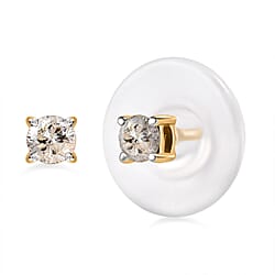 9K Yellow Gold Black Diamond Stud Earrings