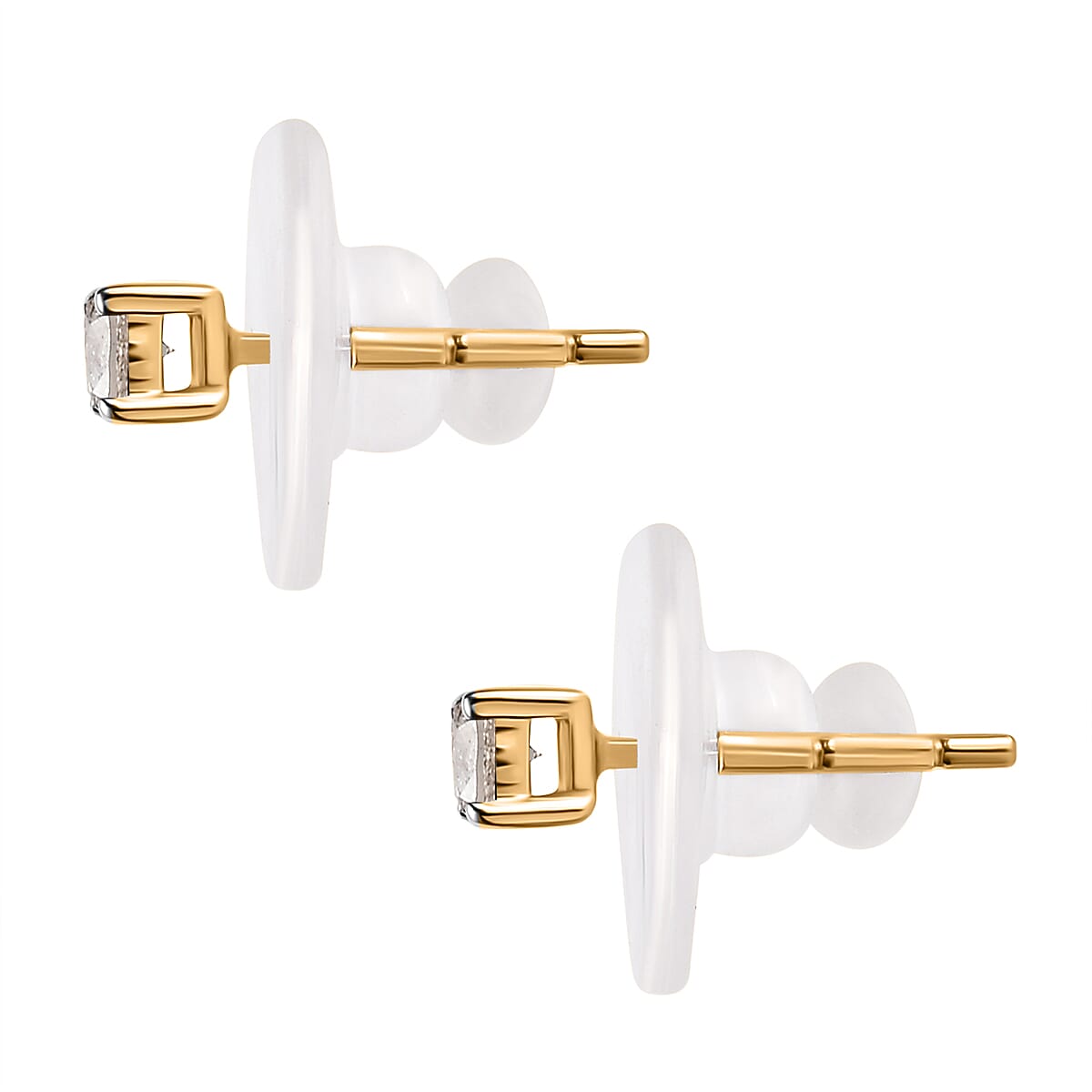 Natural Diamond Find of 2024-9K Yellow Gold Diamond (G-H) Stud Earrings(Plastic Push Back).