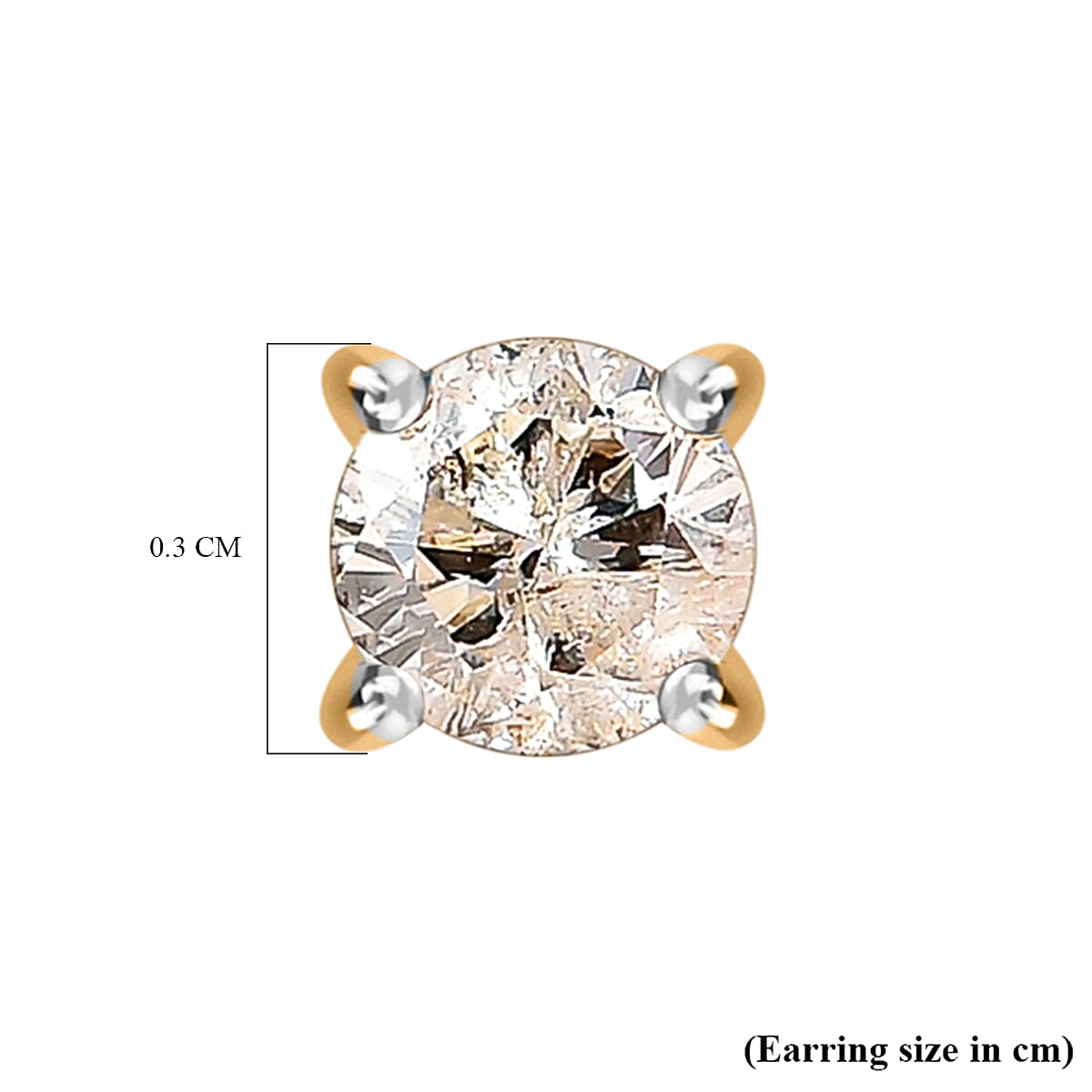 Natural Diamond Find of 2024-9K Yellow Gold Diamond (G-H) Stud Earrings(Plastic Push Back).