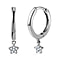 White Diamond  Dangling Earring in Platinum Overlay Sterling Silver 0.10 ct  0.096  Ct.