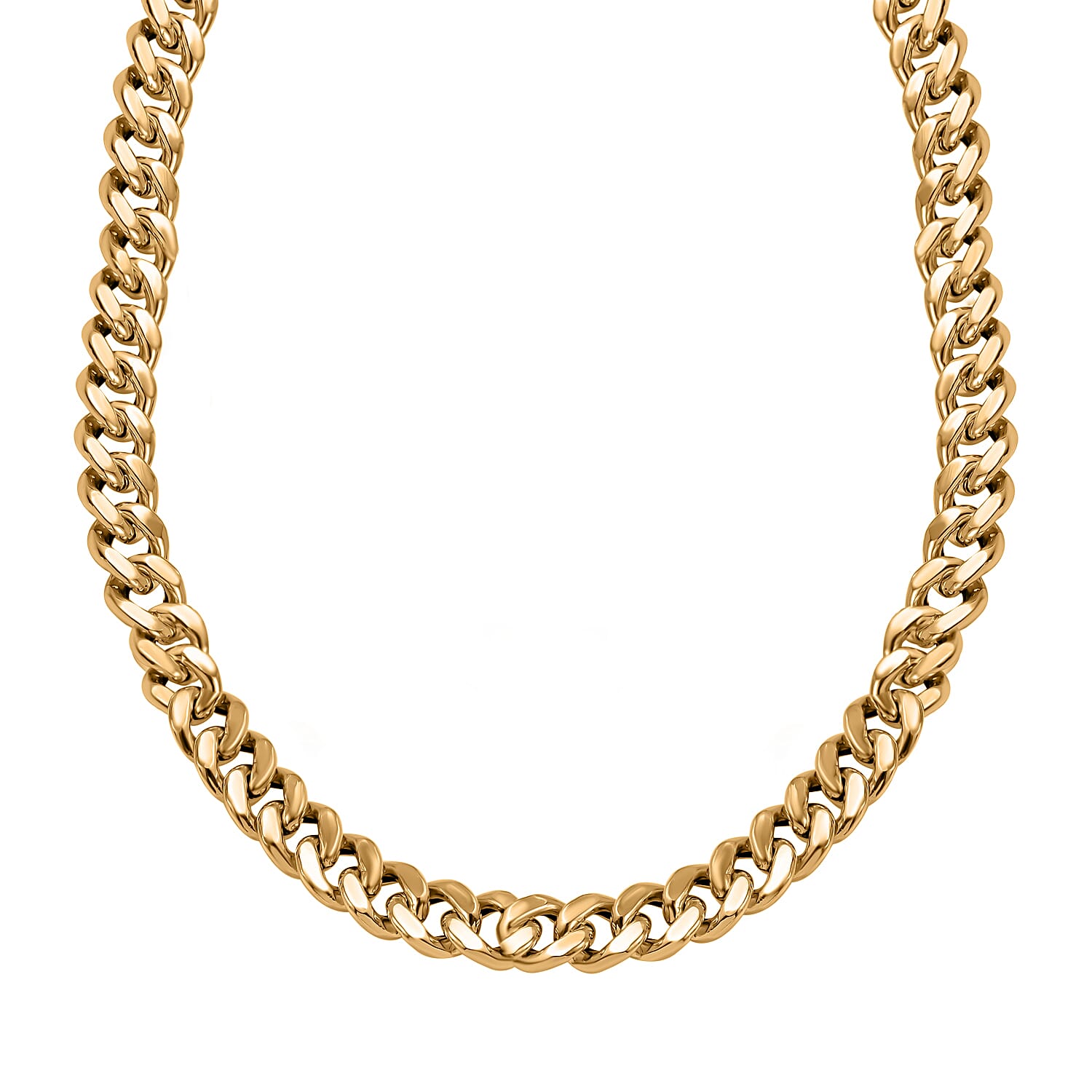 Italian Boutique Close Out  9K Yellow Gold Cuban Mirror Necklace with Senorita Clasp (Size - 20), Gold Wt 8.00 GM
