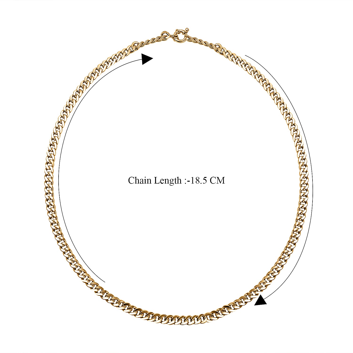 Italian Boutique Close Out  9K Yellow Gold Cuban Mirror Necklace with Senorita Clasp (Size - 20), Gold Wt 8.00 GM