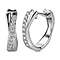 Diamond Hoop Earrings in Platinum Overlay Sterling Silver 0.32 Ct