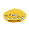 French Style Woollen Beret With Crystals - Yellow
