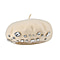 French Style Woollen Beret With Crystals - White