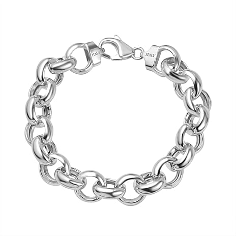 La Bella Italian Made Sterling Silver Belcher Bracelet (Size 7.5) with Lobster Clasp, Silver Wt. 26.80 Gms.
