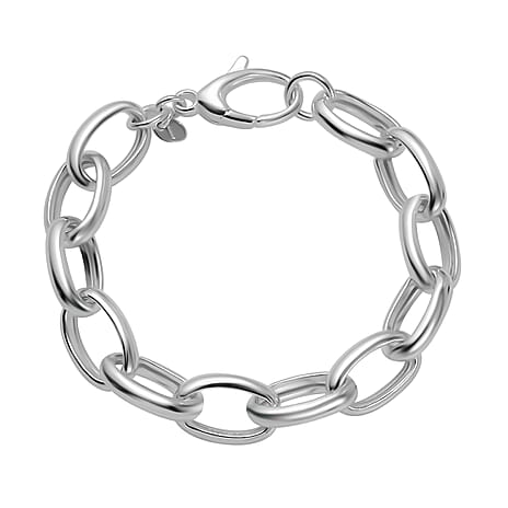 La Bella - Italian Made Sterling Silver Glossy Bracelet (Size 7.5), Silver Wt. 14.40 Gms.