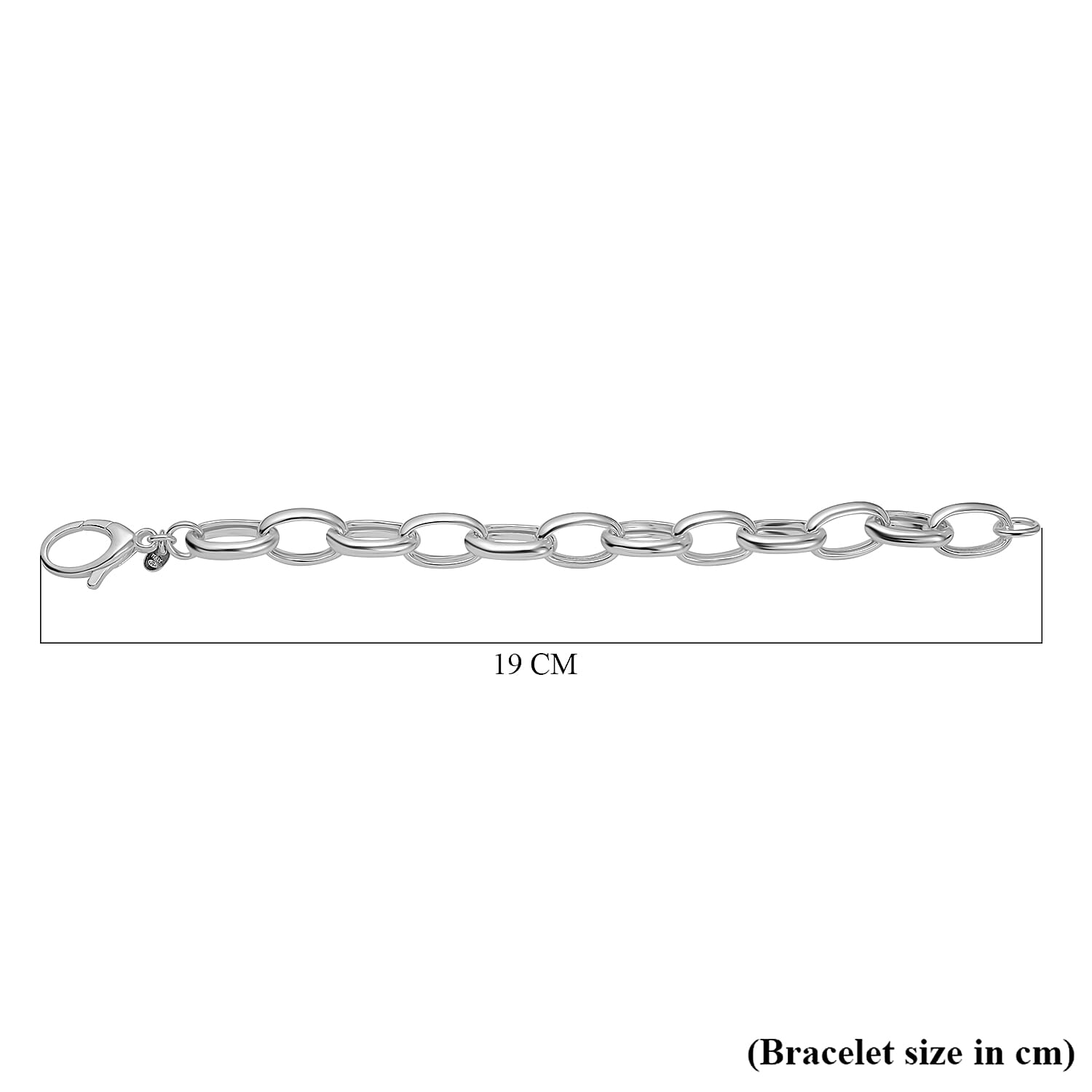 La Bella - Italian Made Sterling Silver Glossy Bracelet (Size 7.5), Silver Wt. 14.40 Gms.