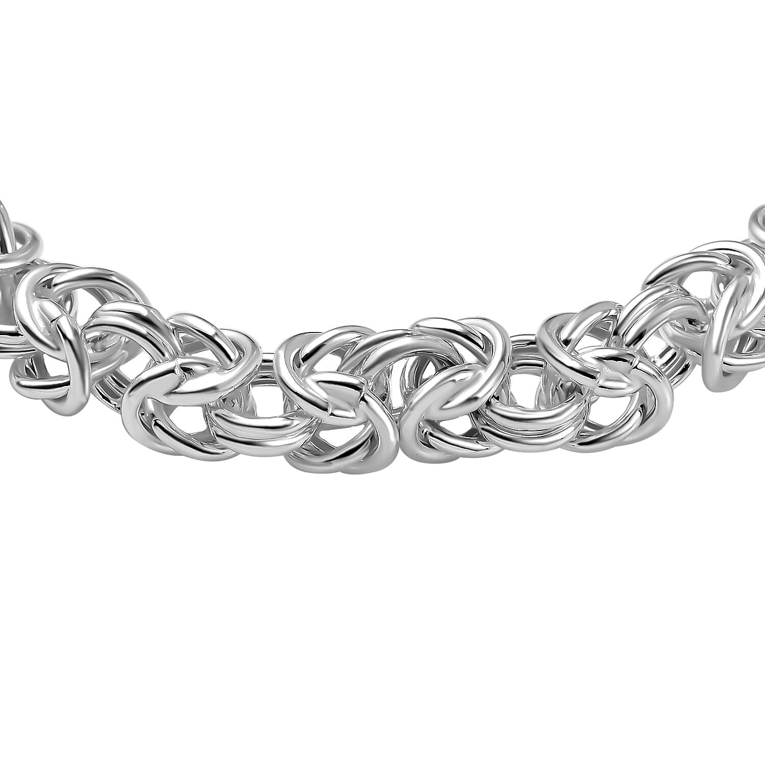 Italian Hand Made- Sterling Silver Byzantine Bracelet (Size - 7.5),