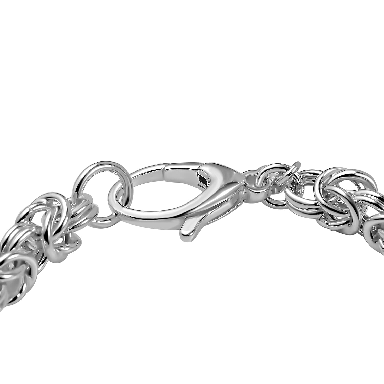 Italian Hand Made- Sterling Silver Byzantine Bracelet (Size - 7.5),