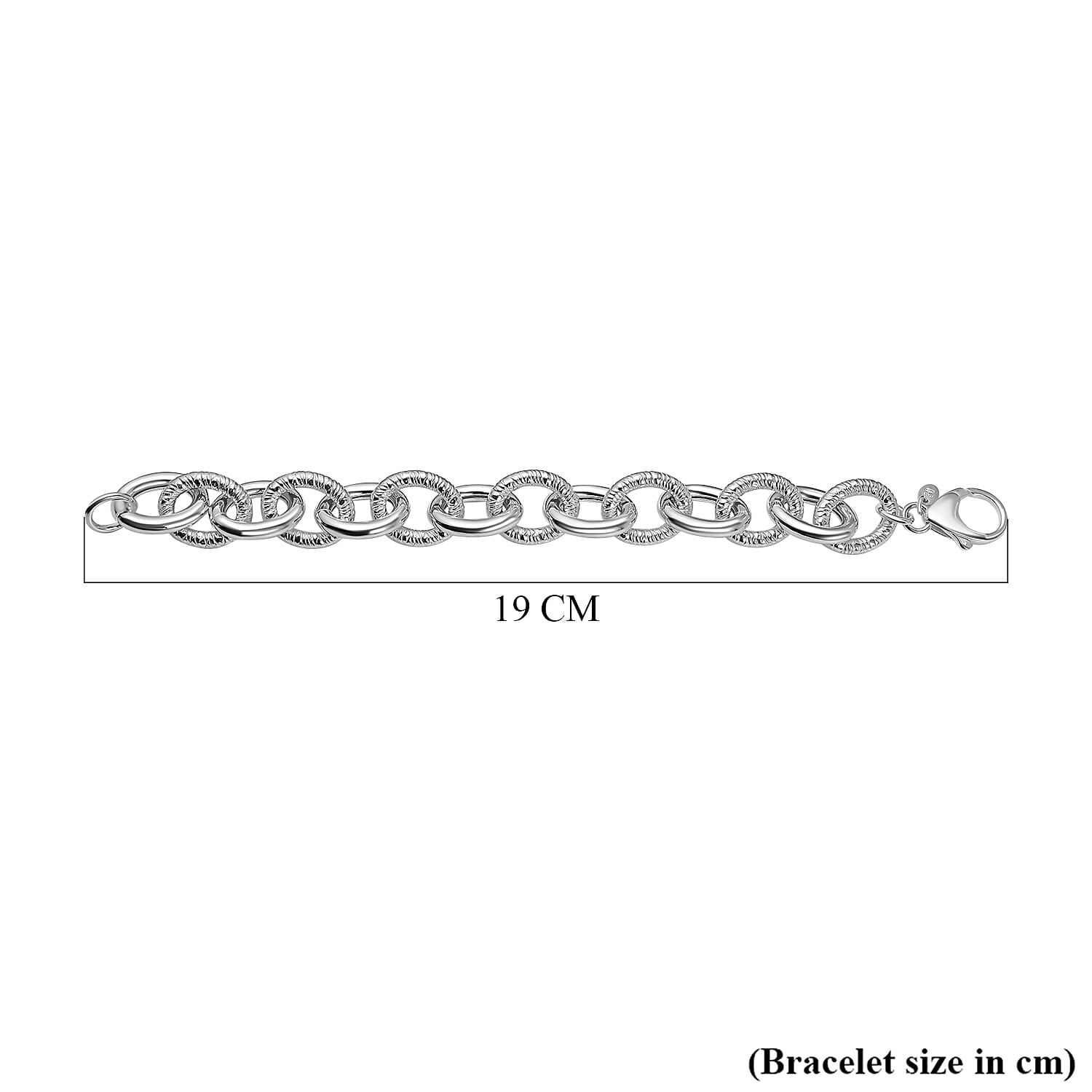 La Bella Italian Made Oval Link Sterling Silver Bracelet (Size 7.5), Silver Wt. 29.45 Gms.