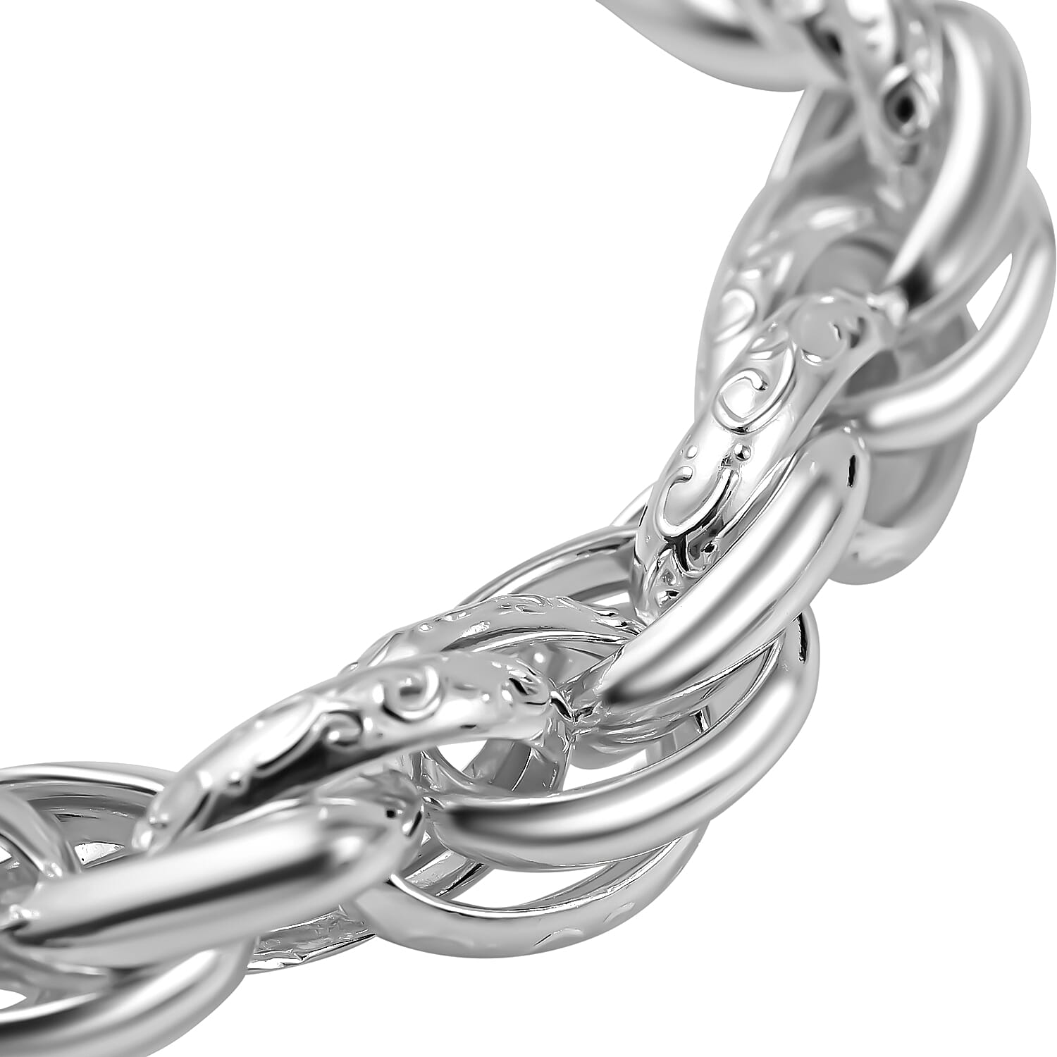 La Bella Italian Made Sterling Silver Prince of Wales Bracelet (Size - 7.5), 18.9 Gms