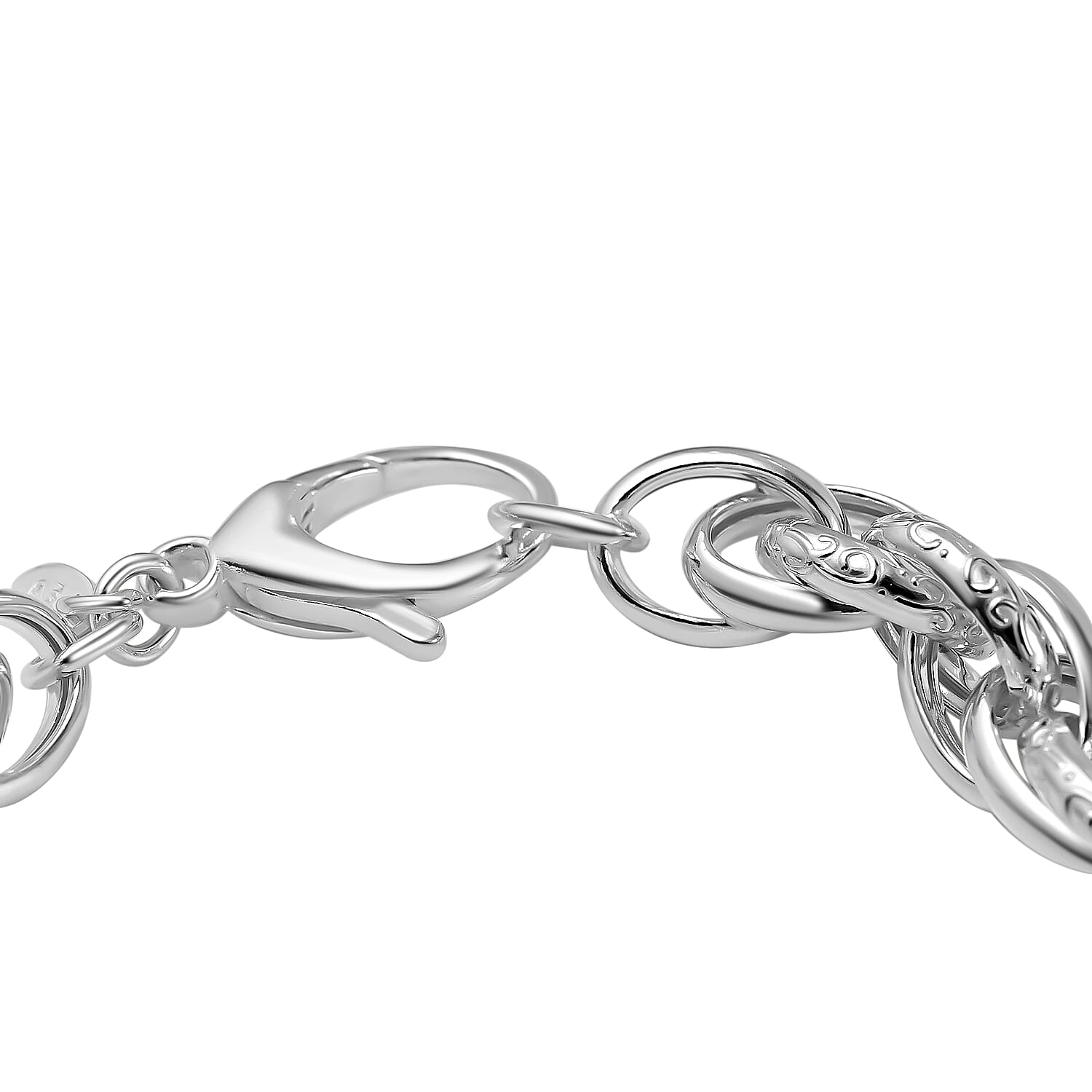 La Bella Italian Made Sterling Silver Prince of Wales Bracelet (Size - 7.5), 18.9 Gms