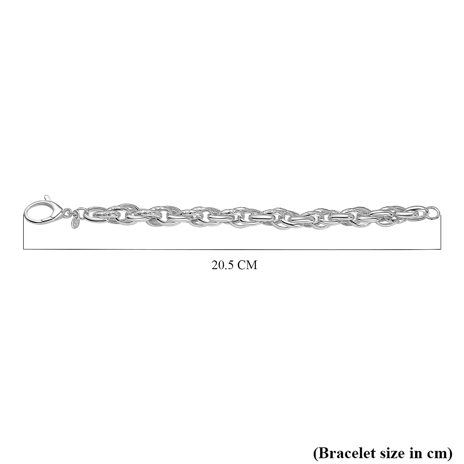 La Bella Italian Made Sterling Silver Prince of Wales Bracelet (Size - 7.5), 18.9 Gms