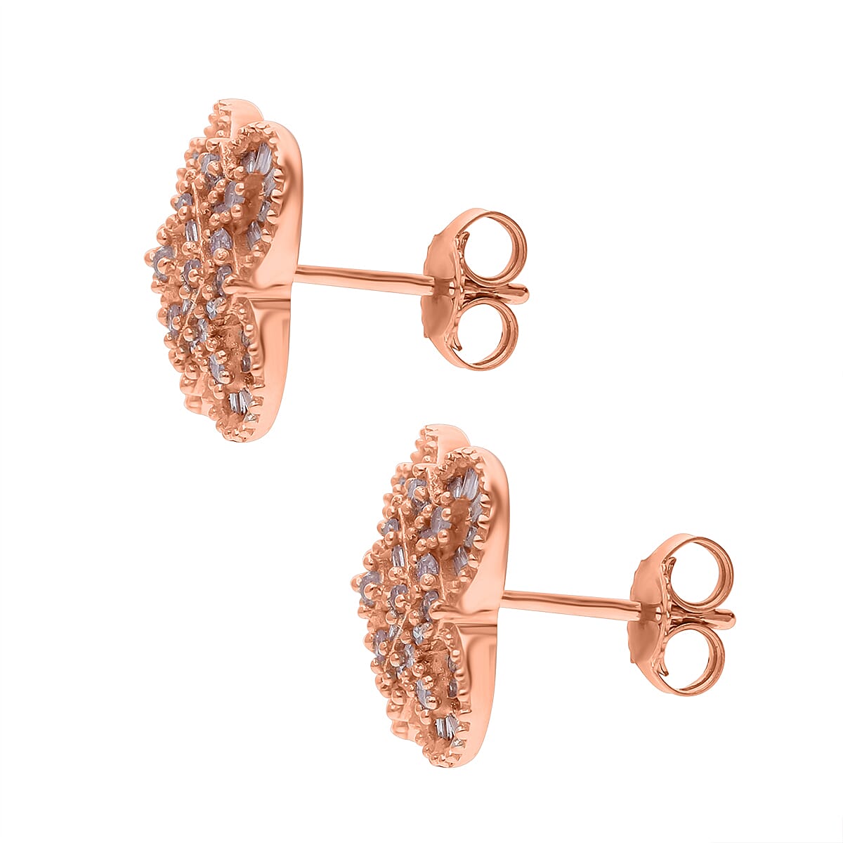 9K Rose Gold SGL Certified Pink Diamond Clove Stud Earrings