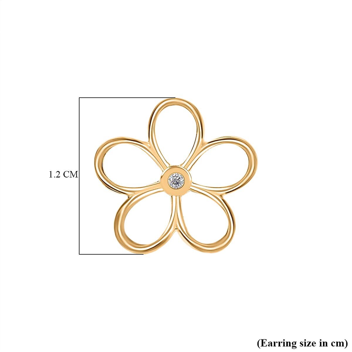 9K Yellow Gold Solitaire Diamond Floral Earrings