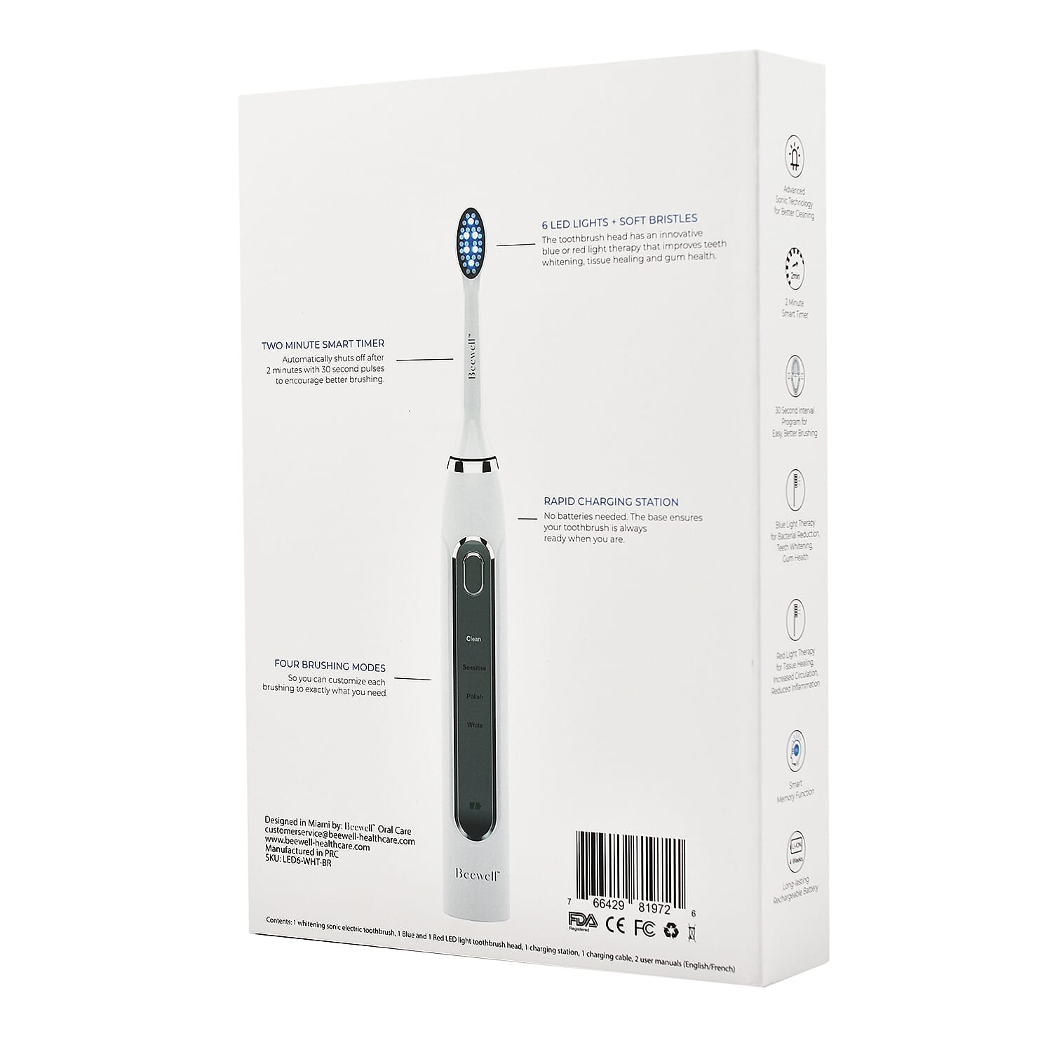 BeeWell Electric Sonic 4-in-1 Toothbrush with Blue and Red Light Therapy BeeWell Electric Sonic 4-in-1 Toothbrush with Blue and Red Light Therapy