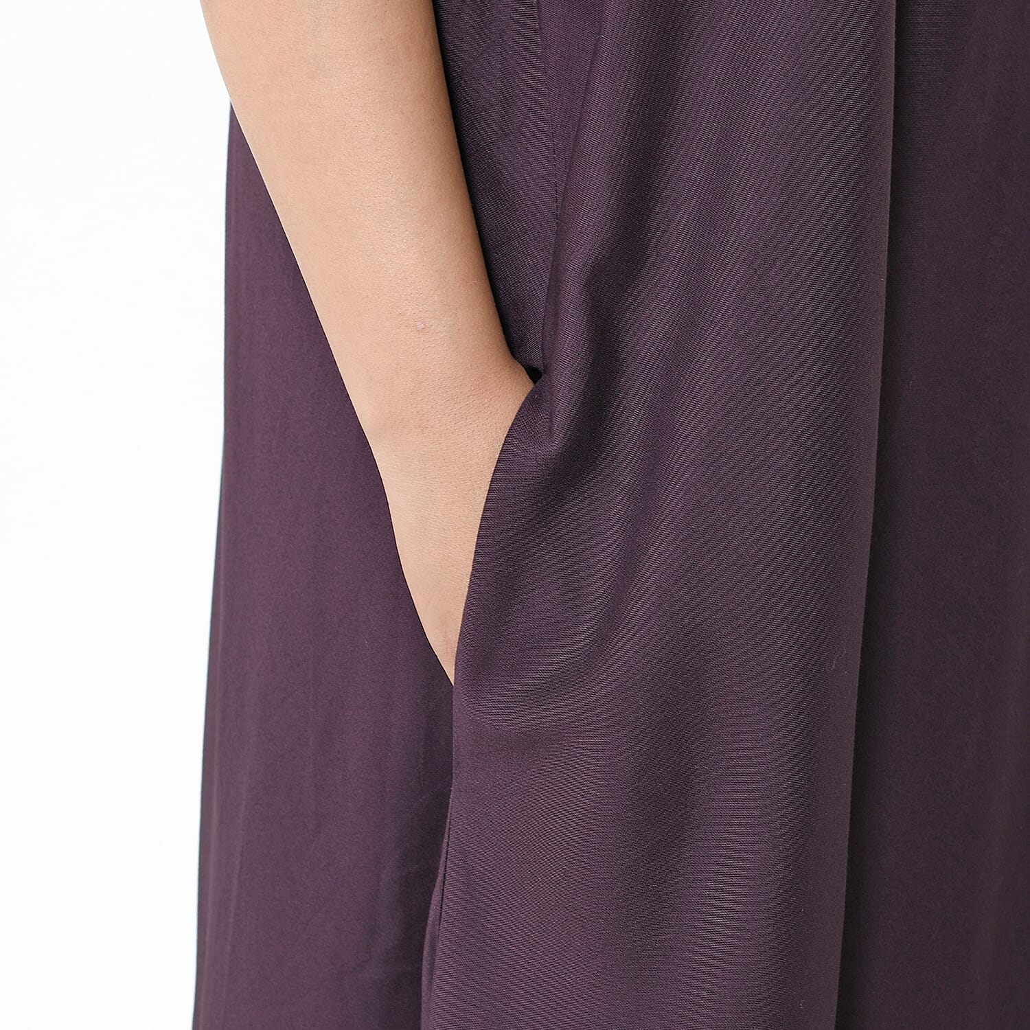 TAMSY Umbrella Style Round Neck Dress with Sleeve - Navy