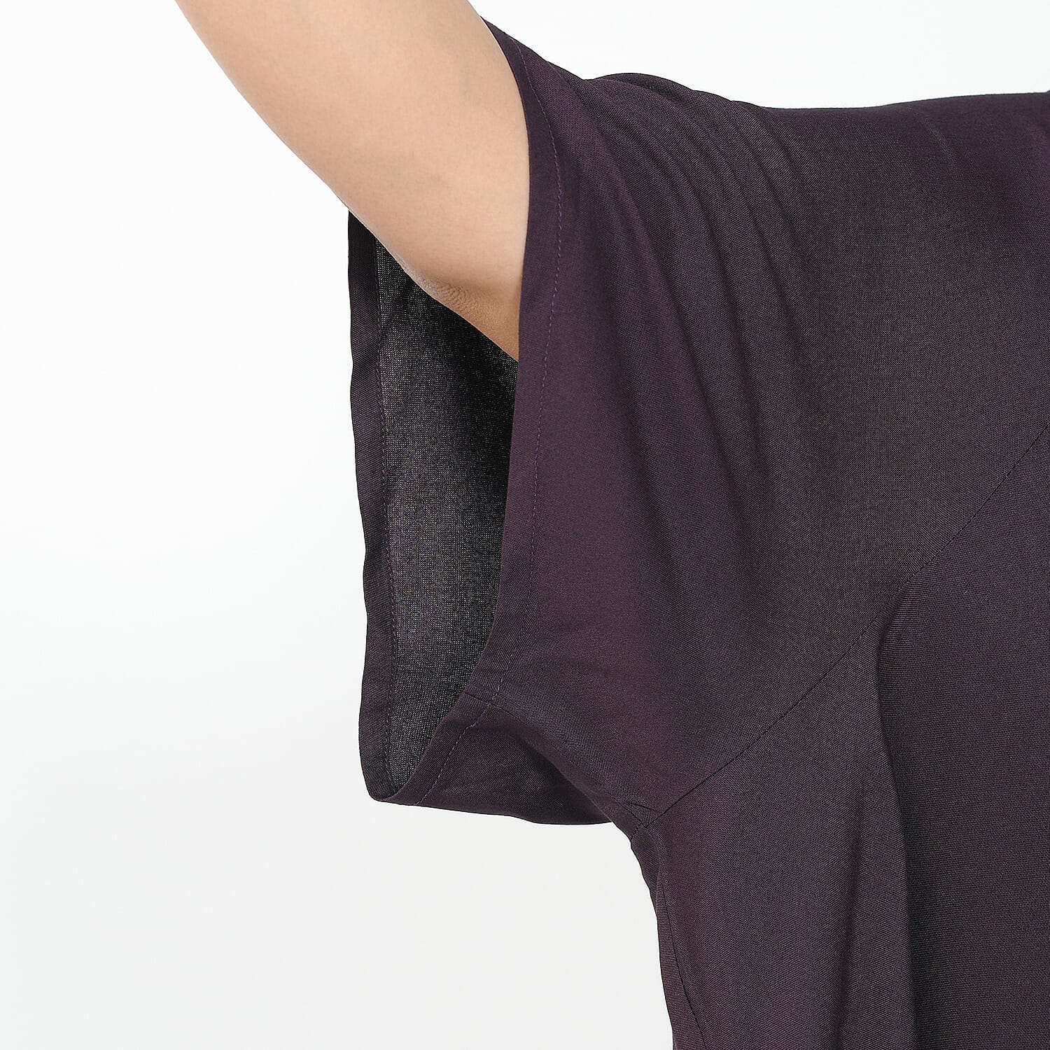 TAMSY Umbrella Style Round Neck Dress with Sleeve - Navy