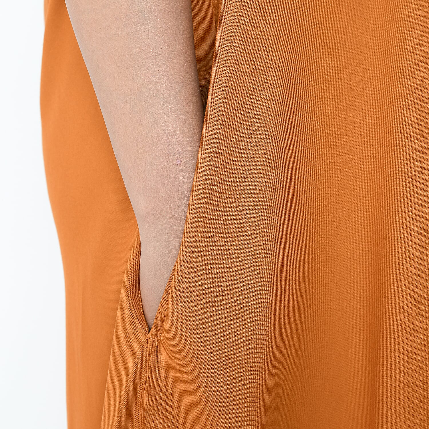 TAMSY Umbrella Style Round Neck Dress with Sleeve - Navy