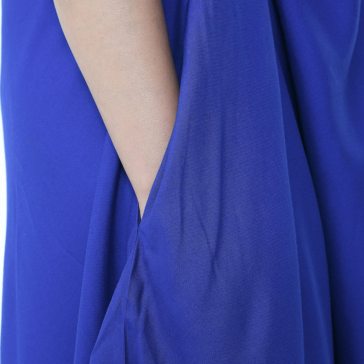 TAMSY Umbrella Style Round Neck Dress with Sleeve - Navy