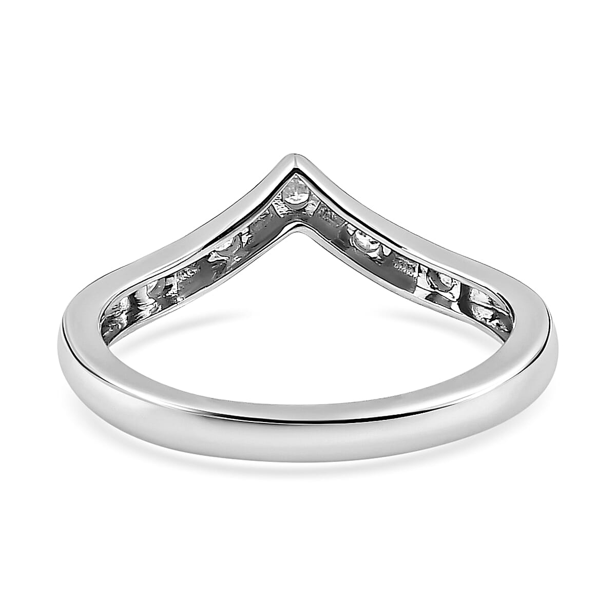 9K White Gold SGL Certified Diamond Wishbone Ring