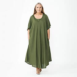 TAMSY Umbrella Style Round Neck Dress