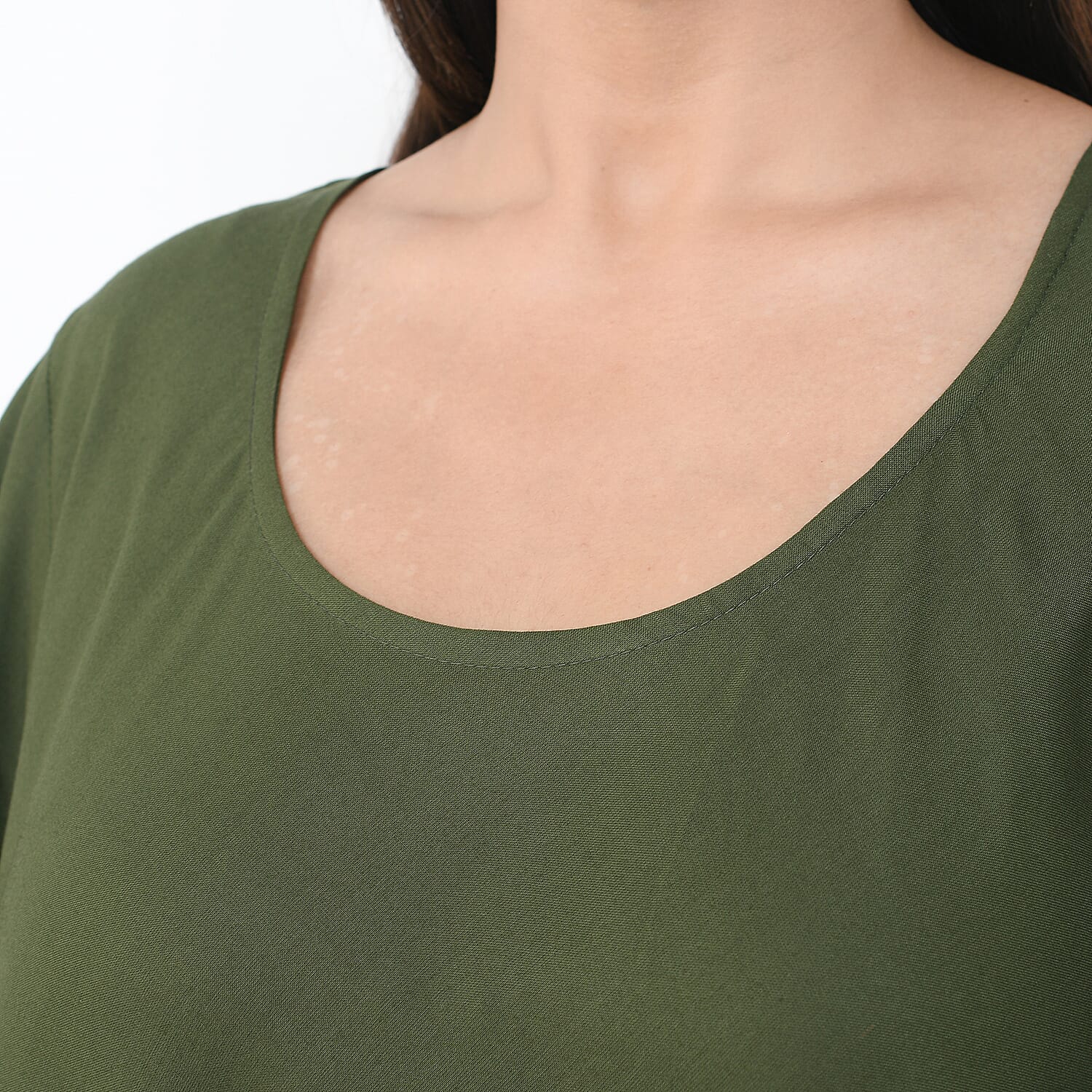 TAMSY Umbrella Style Round Neck Dress with Sleeve - Navy