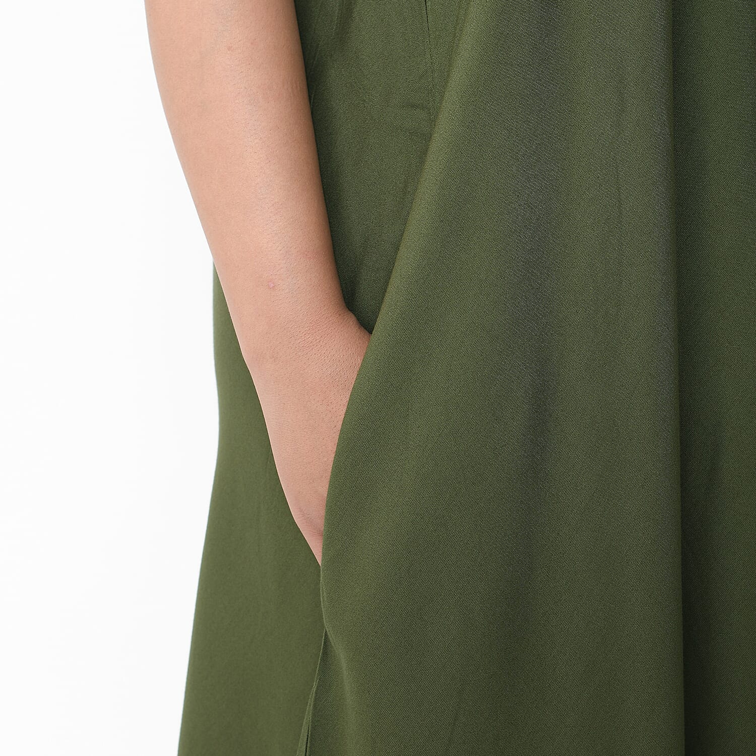 TAMSY Umbrella Style Round Neck Dress with Sleeve - Navy