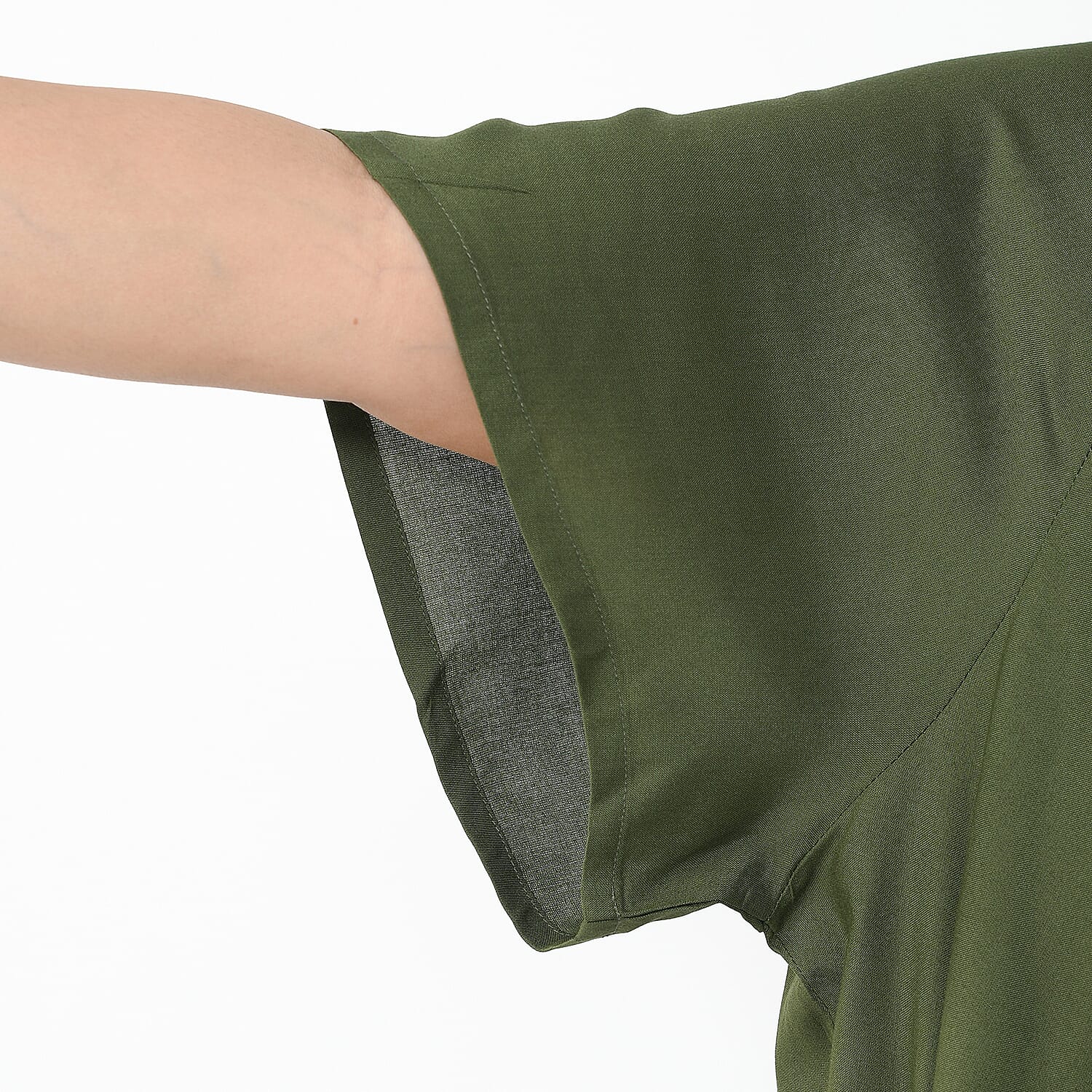 TAMSY Umbrella Style Round Neck Dress with Sleeve - Navy