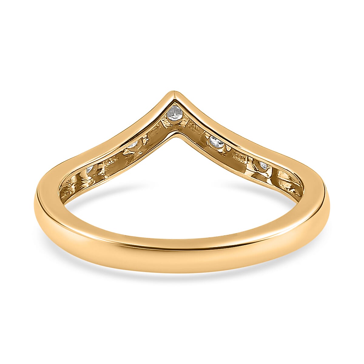 9K Yellow Gold SGL Certified Diamond Wishbone Ring