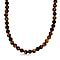 Tigers Eye Beads Necklace (Size - 20) in Rhodium Overlay Sterling Silver