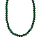 Verde Onyx Beads Necklace (Size - 20) in Rhodium Overlay Sterling Silver