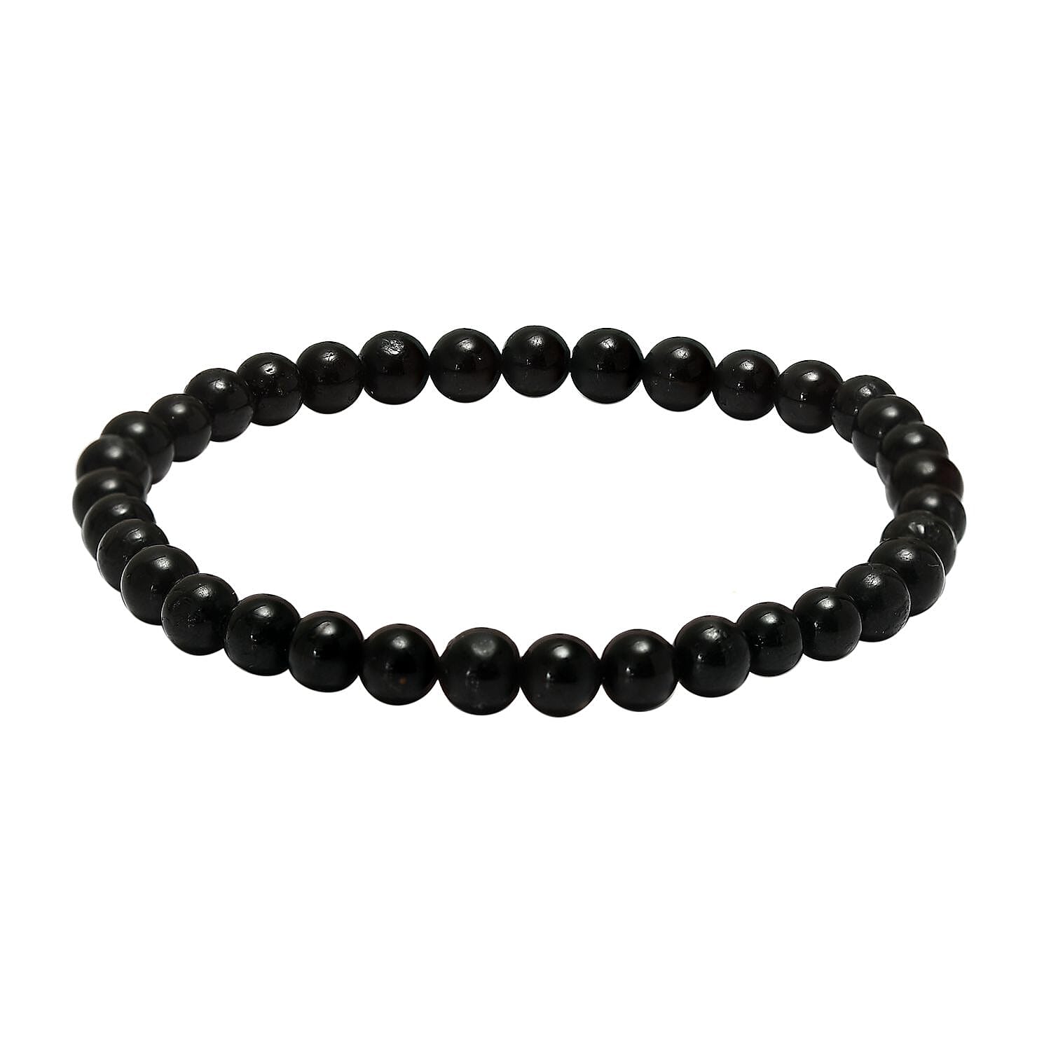 Black Tourmaline Beads Bracelet (Size - 7.5) 65.00 Ct.