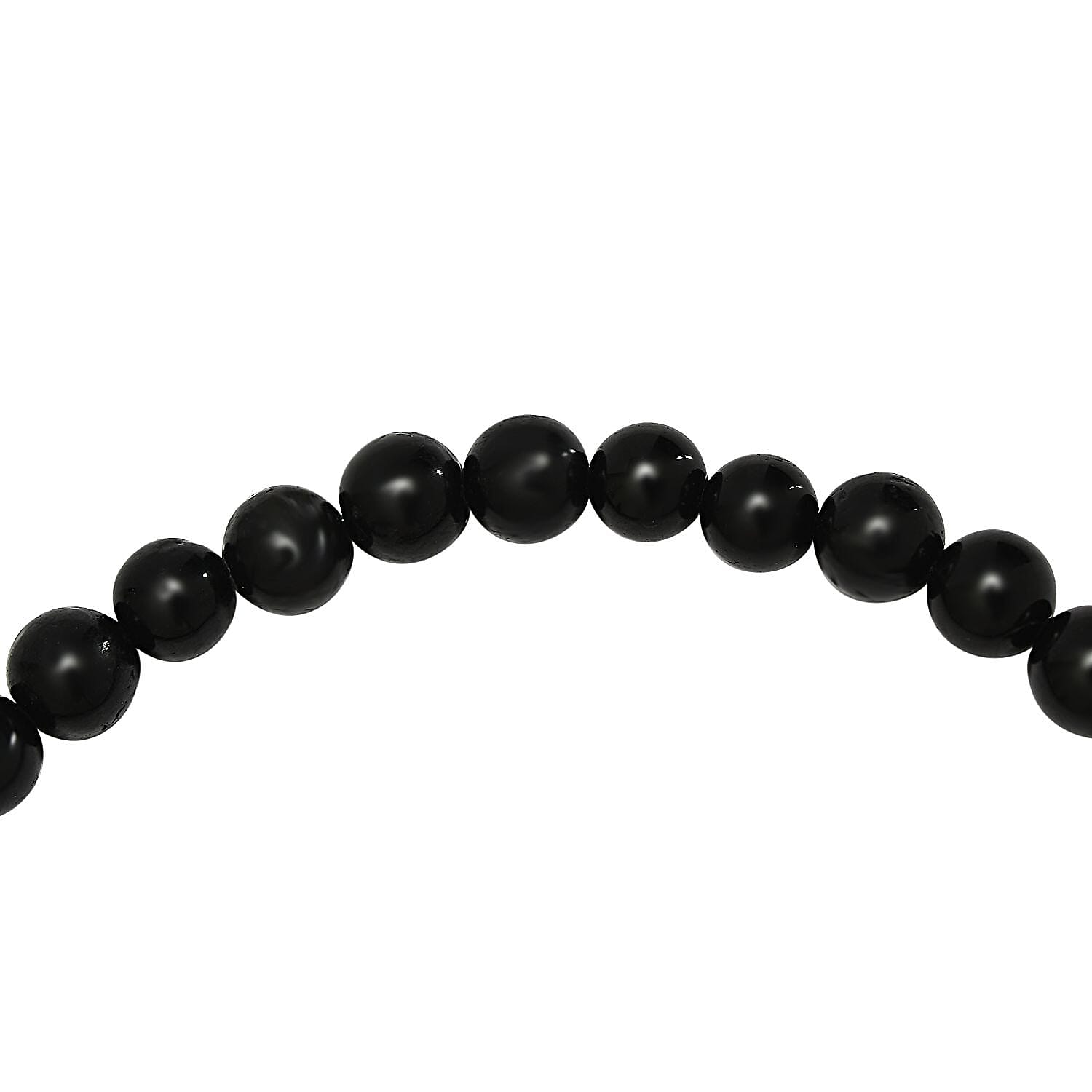 Black Tourmaline Beads Bracelet (Size - 7.5) 65.00 Ct.