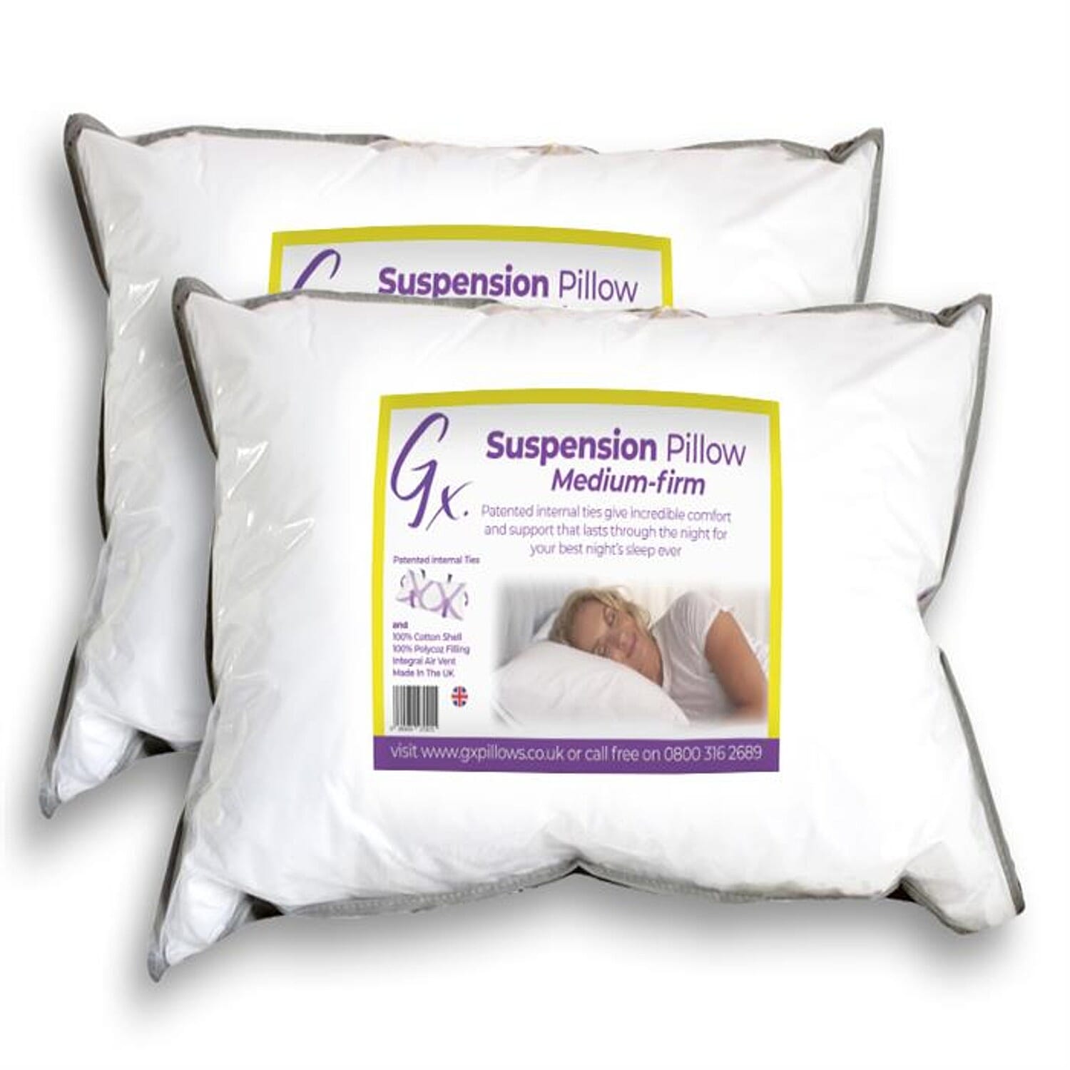 GX SUSPENSION PILLOW TWIN PACK MEDIUM-FIRM 2ND GENERATION