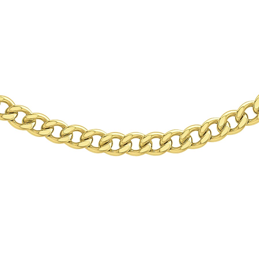 Vicenza One Time Closeout - 9K Yellow Gold Curb Necklace (Size - 24), Gold Wt. 8.40 Gms