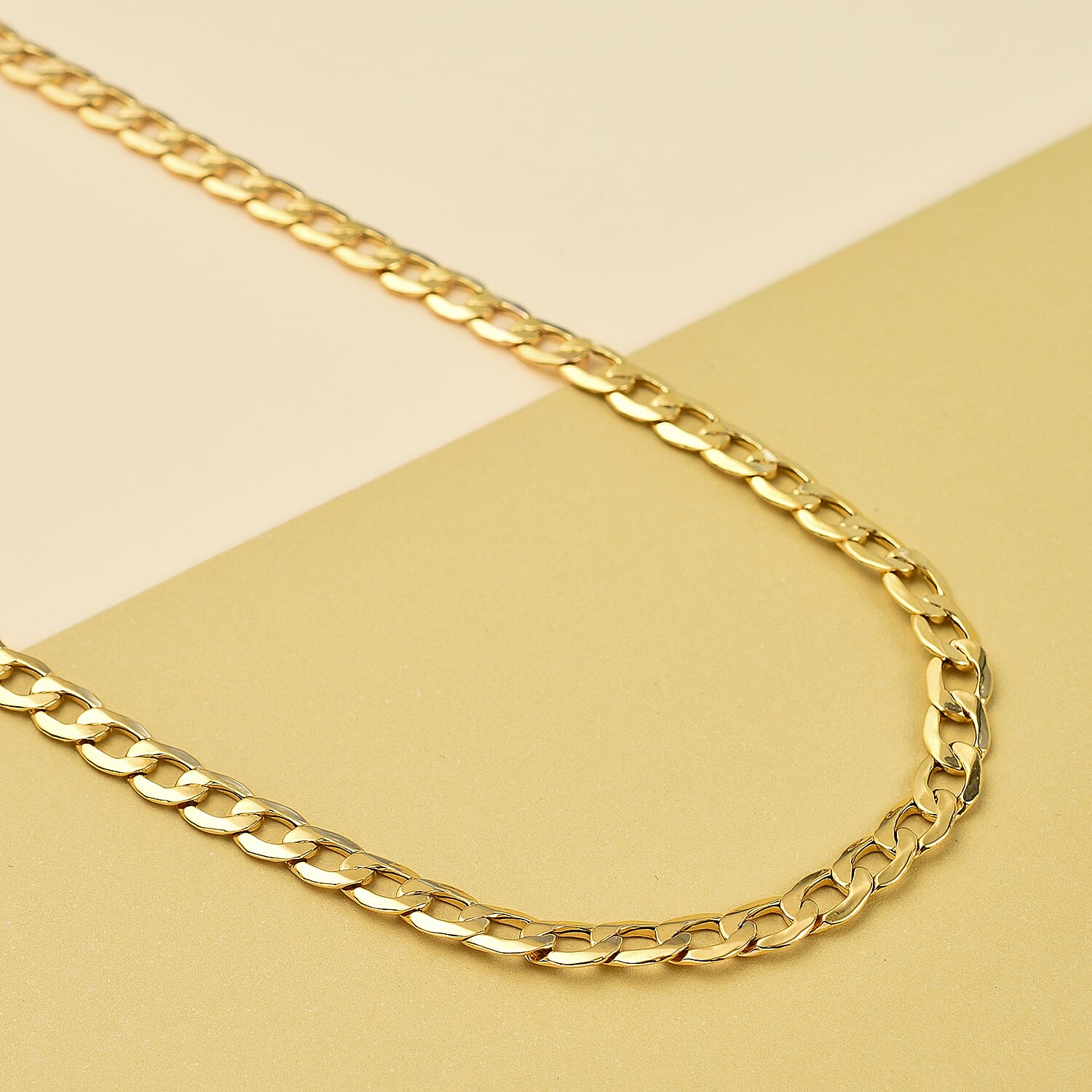 Vicenza One Time Closeout - 9K Yellow Gold Curb Necklace (Size - 24), Gold Wt. 8.40 Gms