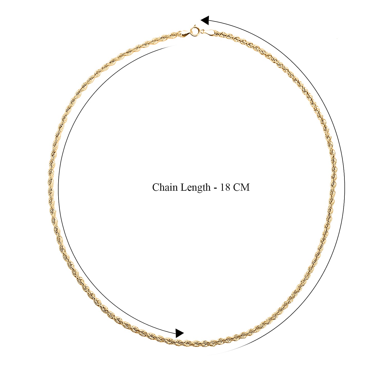 Italian Made Closeout Deal - 9K Yellow Gold Rope Chain (Size - 20), Gold Wt. 4.40 Gms