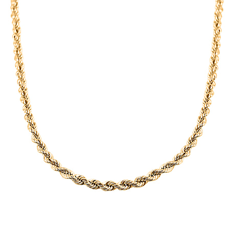Italian Made Closeout Deal - 9K Yellow Gold Rope Chain (Size - 22), Gold Wt. 5.10 Gms