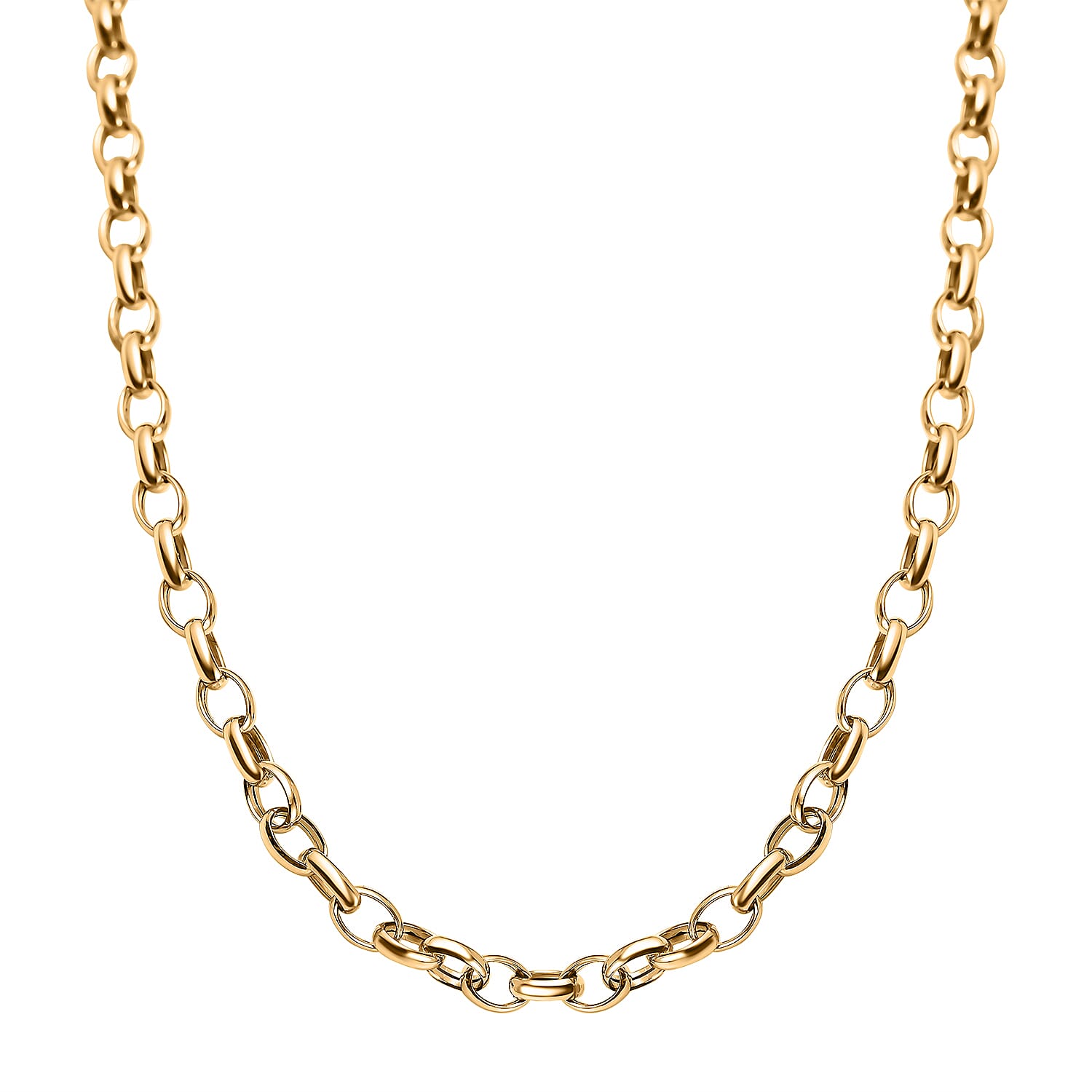 9ct Yellow Gold Oval Belcher Necklace 45cm