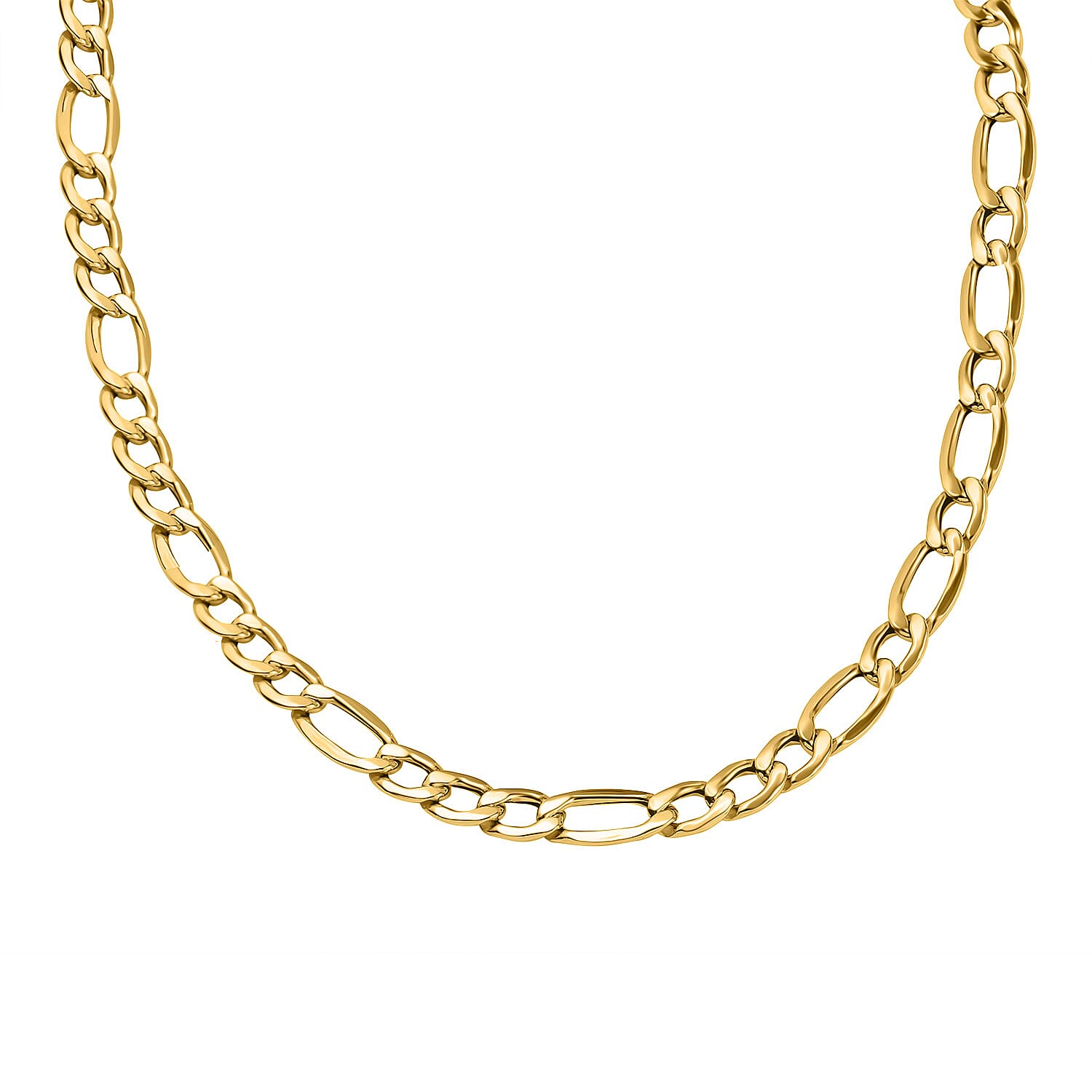 Italian Made Close Out- 9K Yellow Gold Diamond Cut Figaro Necklace (Size - 24), Gold Wt. 6.40 Gms