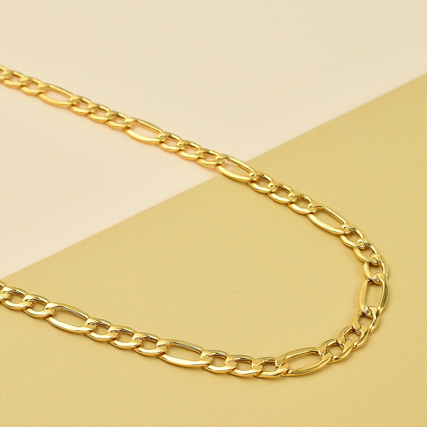 Italian Made Close Out- 9K Yellow Gold Diamond Cut Figaro Necklace (Size - 24), Gold Wt. 6.40 Gms